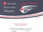 Podziękowanie za wspomaganie IV Festiwalu Twórczości Religijnej